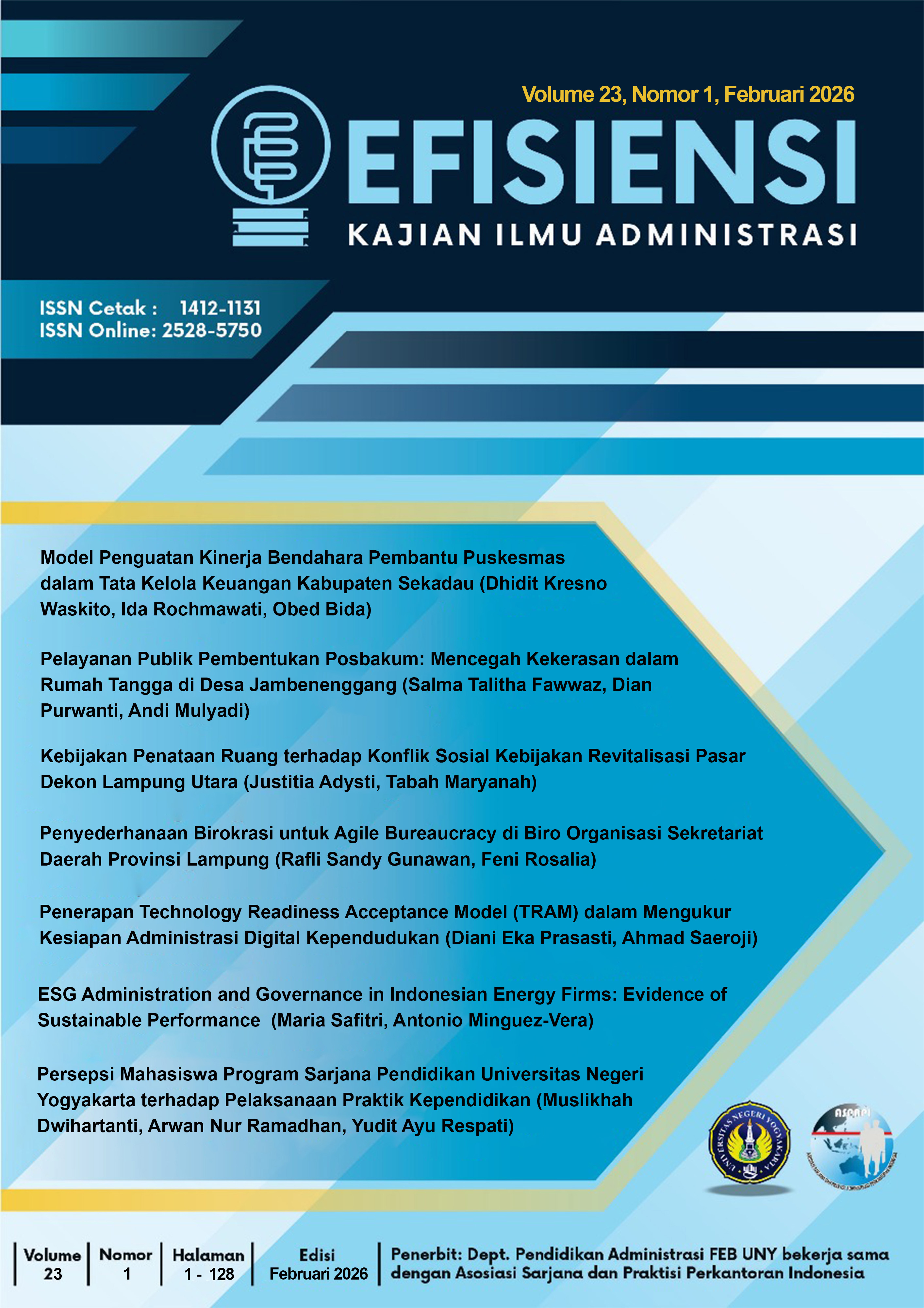 						View Efisiensi Vol. 23 No. 1 Februari 2026
					