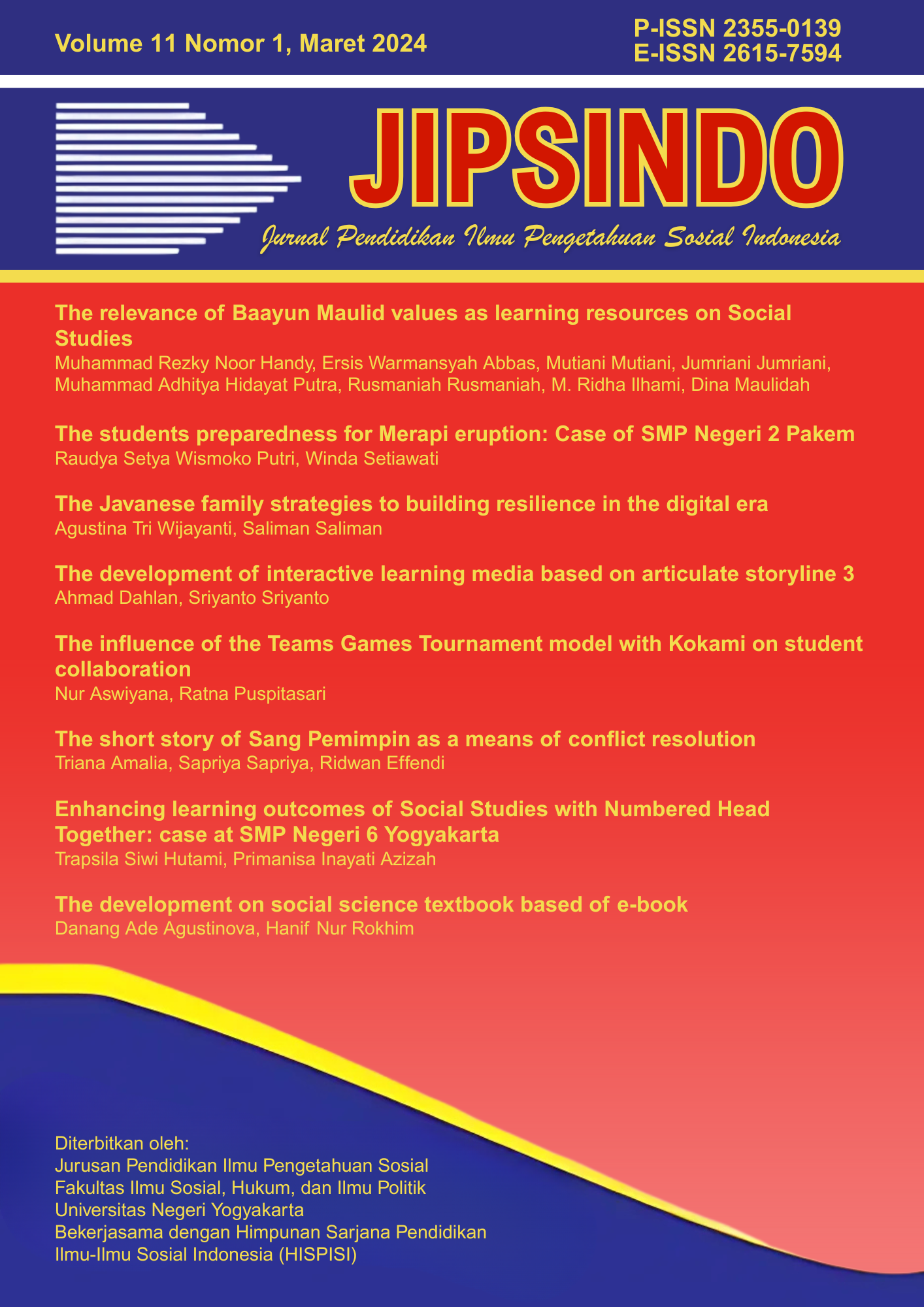 					View Vol. 7 No. 2 (2020): JIPSINDO (Jurnal Pendidikan Ilmu Pengetahuan Sosial Indonesia)
				