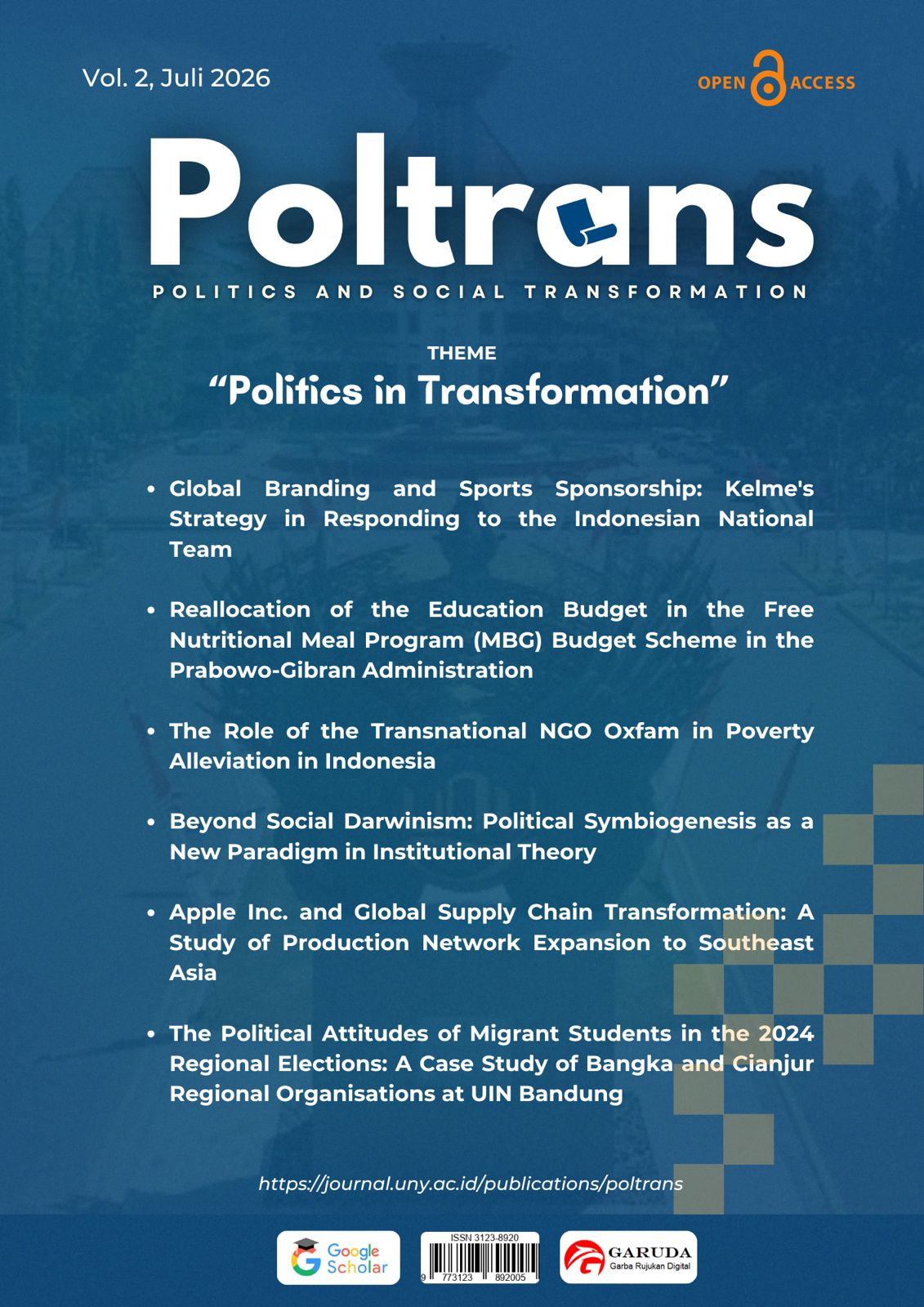 					View Vol. 2 No. 1 (2026): Politics in Transformation
				