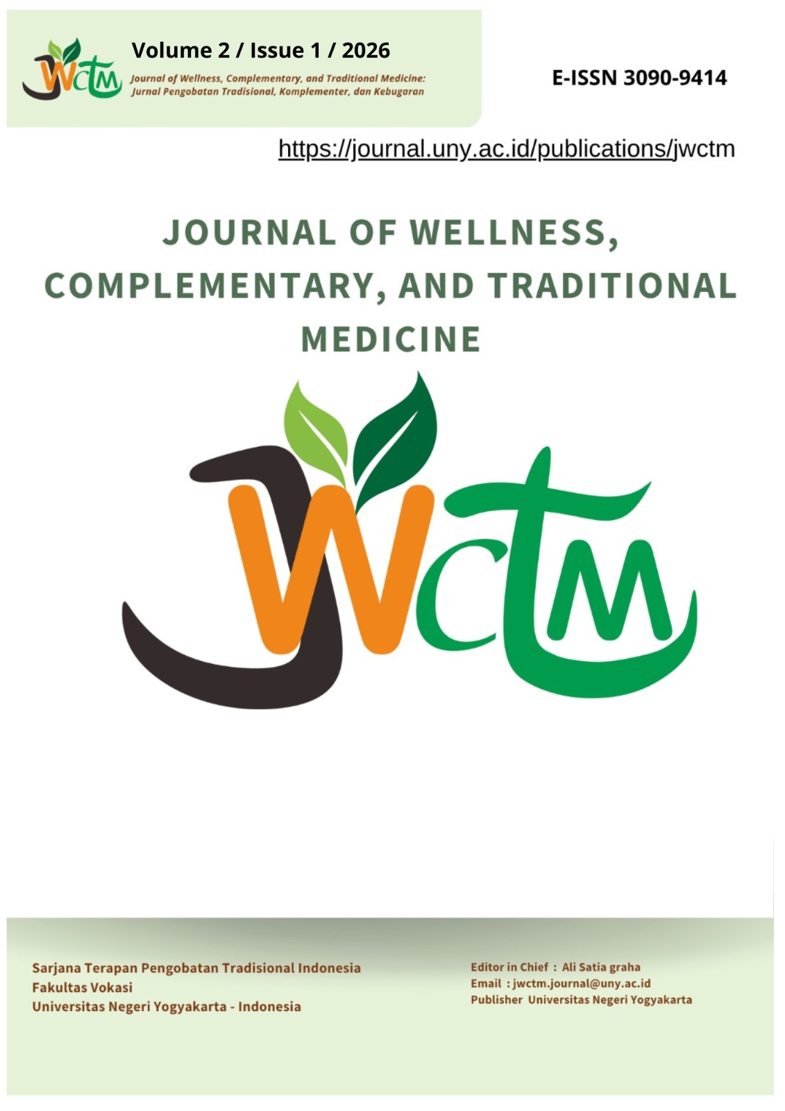 					View Vol. 2 No. 1 (2026): Journal of Wellness, Complementary, and Traditional Medicine
				